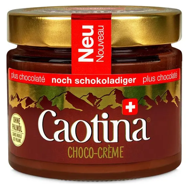 Шоколадний крем БЕЗ ПАЛЬМОВОГО ОЛІЇ Caotina Choco-Creme 300г Швейцарія
