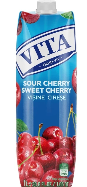 Нектар Вишневе-Черешневий Vita Orhei-vit Sour Cherry Sweet Cherry Visine Cirese 1л Молдова