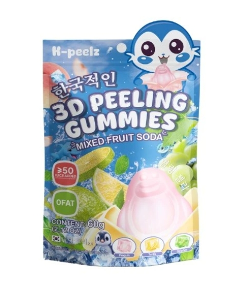 3D Желейні цукерки фруктове газування K-Peelz 3D Peeling Gummies Mixed Fruit Soda 60г Корея