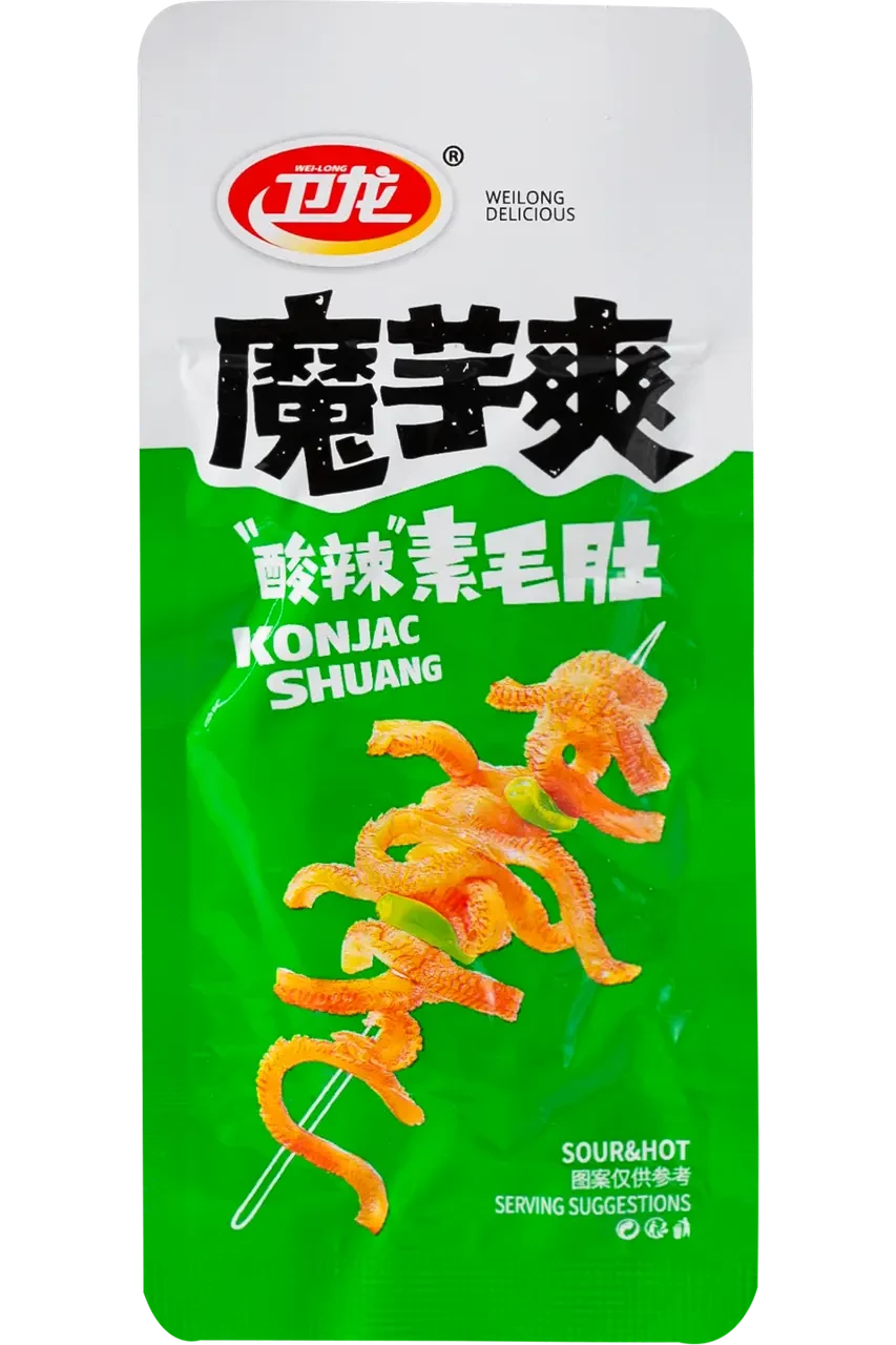 Снeк кисло-гострий Конжак Weilong Delicious Konjac Shuang Sour&Hot 252г Китай