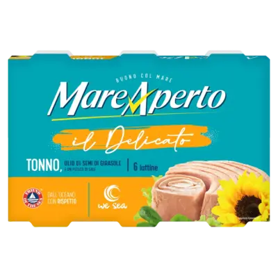 Тунець у олії Mare ApertoTonno all Olio di Girasole (6х70 г) 420 г Італія