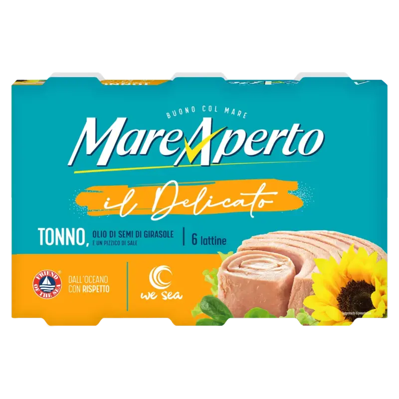 Тунець у олії Mare ApertoTonno all Olio di Girasole (6х70 г) 420 г Італія