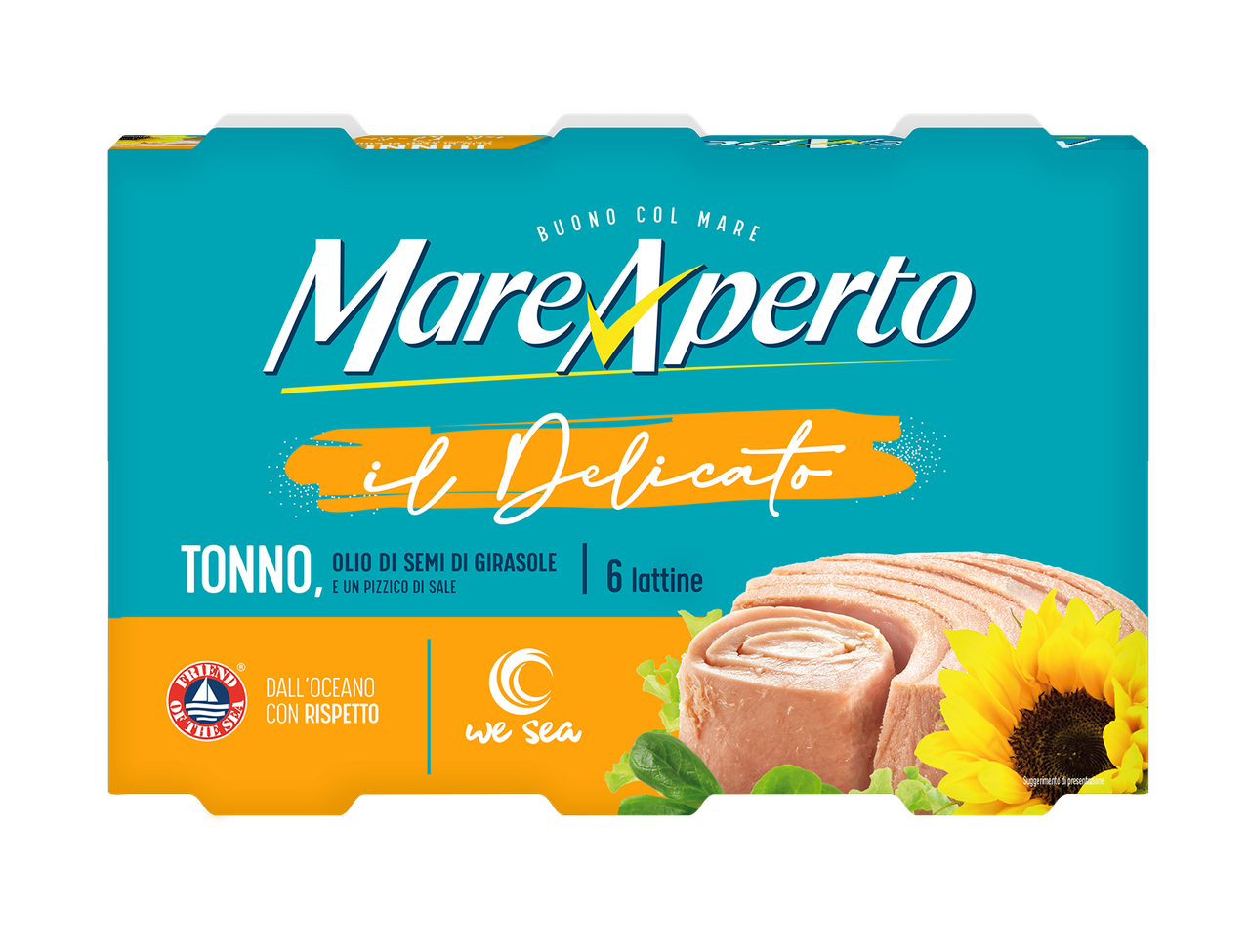 Тунець у олії Mare ApertoTonno all Olio di Girasole (6х70 г) 420 г Італія