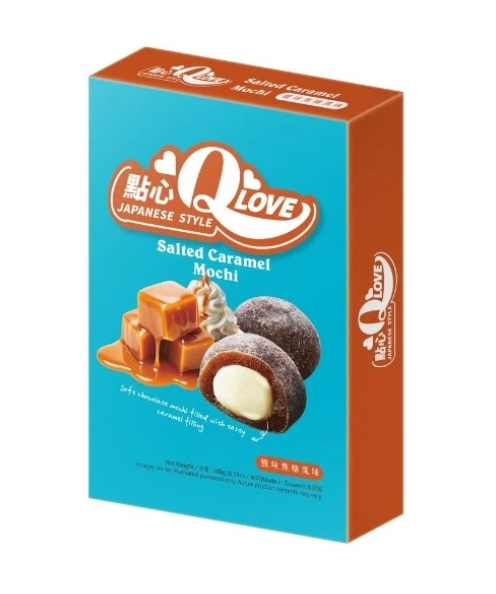 Моті (японське тістечко) зі смаком солоної карамелі Qlove Salted Caramel Mochi 180г Тайвань