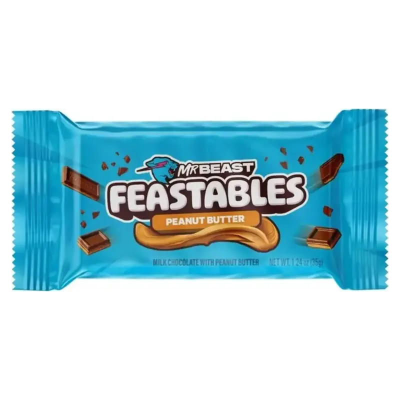 Шоколад молочний з арахісовим кремом MrBeast Feastables Peanut Butter 60г США