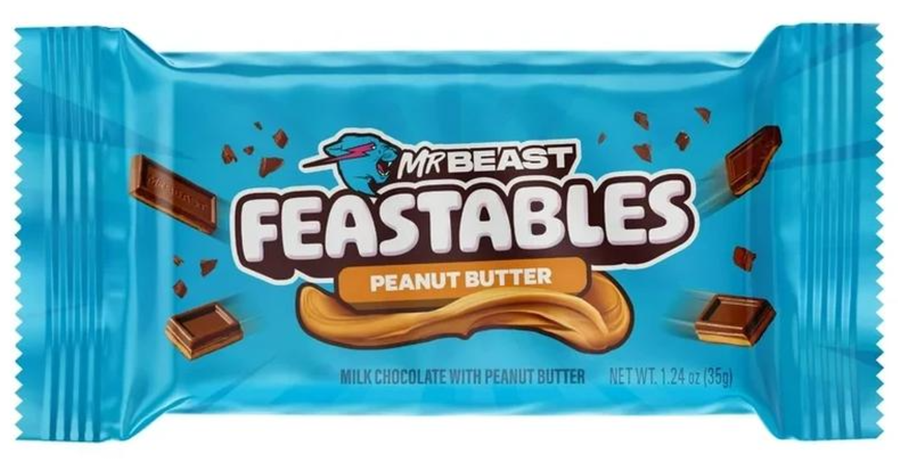 Шоколад молочний з арахісовим кремом MrBeast Feastables Peanut Butter 60г США