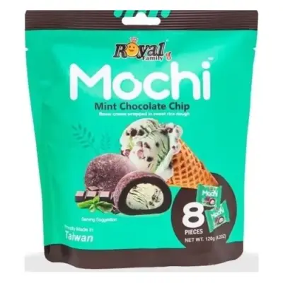 Моті (японське тістечко) з м'ятним кремом та шоколадом Royal Family Mochi Mint Chocolate Chip (8х15г) 120г Тайвань