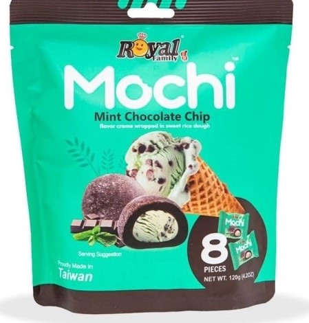 Моті (японське тістечко) з м'ятним кремом та шоколадом Royal Family Mochi Mint Chocolate Chip (8х15г) 120г Тайвань