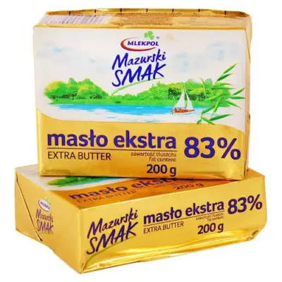 Масло вершкове Мазурський Смак 83% Mlekpol Mazurski Smak Maslo Ekstra  200г Польща