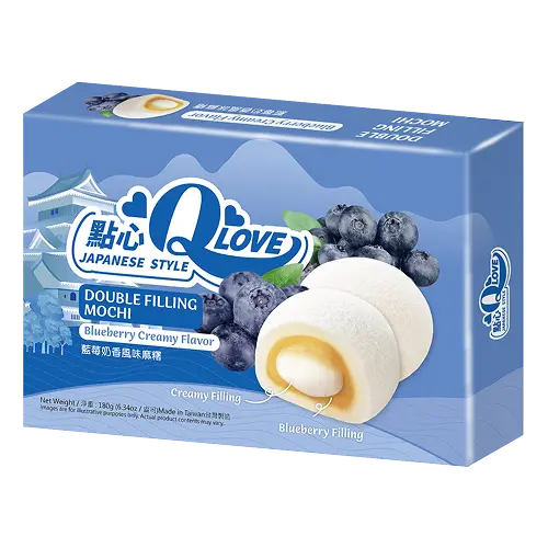 Моті (японське тістечко) чорниця Qlove Double Filling Mochi Blueberry Creamy Flavor 180г Тайвань