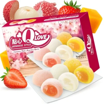 Моті (японське тістечко) Фруктовий Мікс Qlove Japanese Style Assorted Mochi Fruity Mix 180г Тайвань