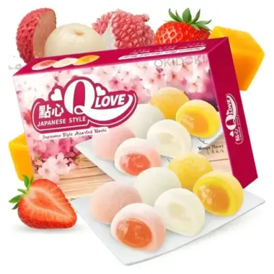 Моті (японське тістечко) Фруктовий Мікс Qlove Japanese Style Assorted Mochi Fruity Mix 180г Тайвань