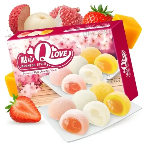 Моті (японське тістечко) Фруктовий Мікс Qlove Japanese Style Assorted Mochi Fruity Mix 180г Тайвань