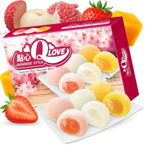 Моті (японське тістечко) Фруктовий Мікс Qlove Japanese Style Assorted Mochi Fruity Mix 180г Тайвань