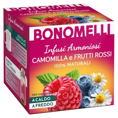 Натуральний чай з ромашки та червоних ягід Bonomelli Camomilla e Frutti Rossi (12x2г) 24г Італія