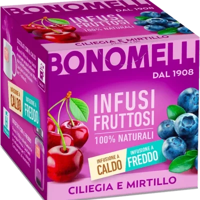 Натуральний чай вишня з чорницею Bonomelli Infusi Fruttosi Ciliegia e Mirtillo (12x2г) 24г Італія