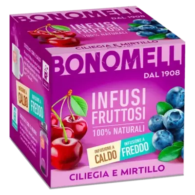 Натуральний чай вишня з чорницею Bonomelli Infusi Fruttosi Ciliegia e Mirtillo (12x2г) 24г Італія