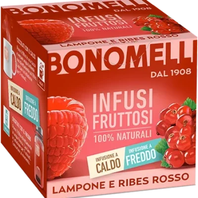 Натуральний чай малина з червоною смородиною Bonomelli Infusi Fruttosi Lampone e Ribes Rosso (12x2г) 24г Італія