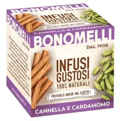 Натуральний чай кориця з кардамоном Bonomelli Infusi Gustosi Cannella e Cardamomo (10x2г) 20г Італія