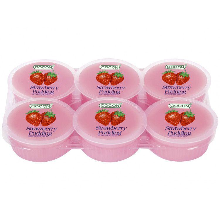 Кокосовий десерт (кокосове желе) з полуничним смаком Cocon Strawberry Pudding (6х80г) 480г Малайзія