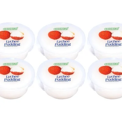 Кокосовий десерт (кокосове желе) зі смаком личі Cocon Lychee Pudding (6х80г) 480г Малайзія