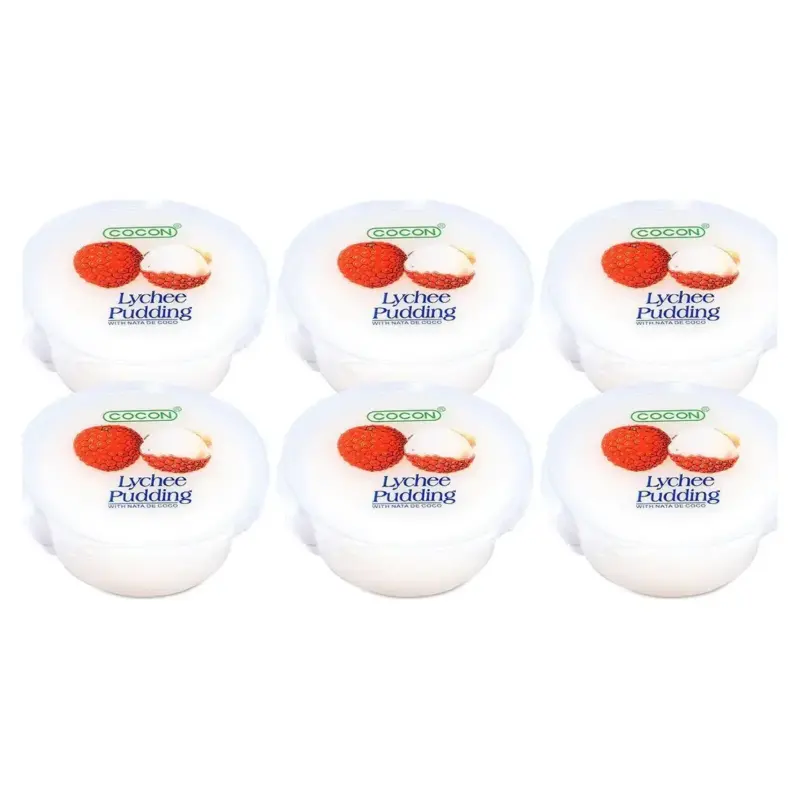 Кокосовий десерт (кокосове желе) зі смаком личі Cocon Lychee Pudding (6х80г) 480г Малайзія