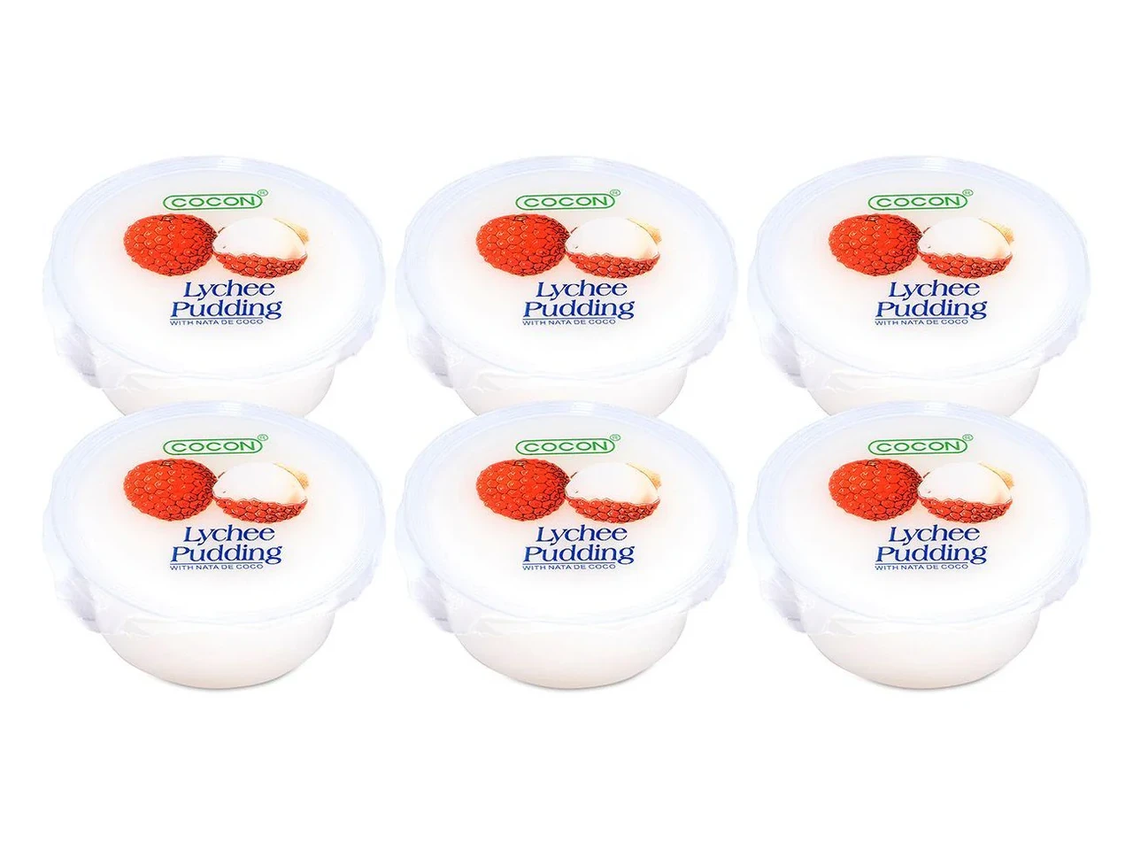 Кокосовий десерт (кокосове желе) зі смаком личі Cocon Lychee Pudding (6х80г) 480г Малайзія