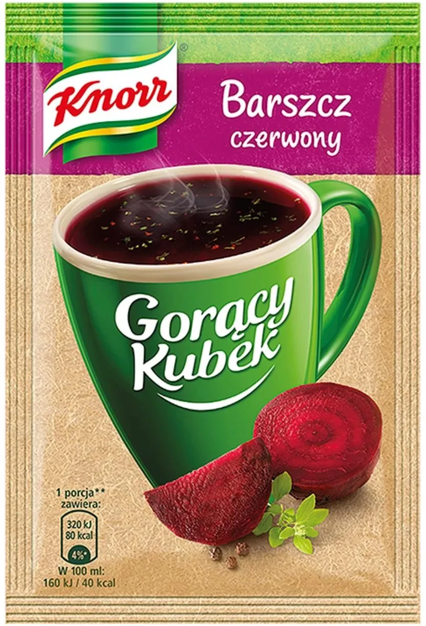 Суп Гаряча Кружка Борщ Knorr Gorący Kubek Barszcz Czerwony 14г Польща