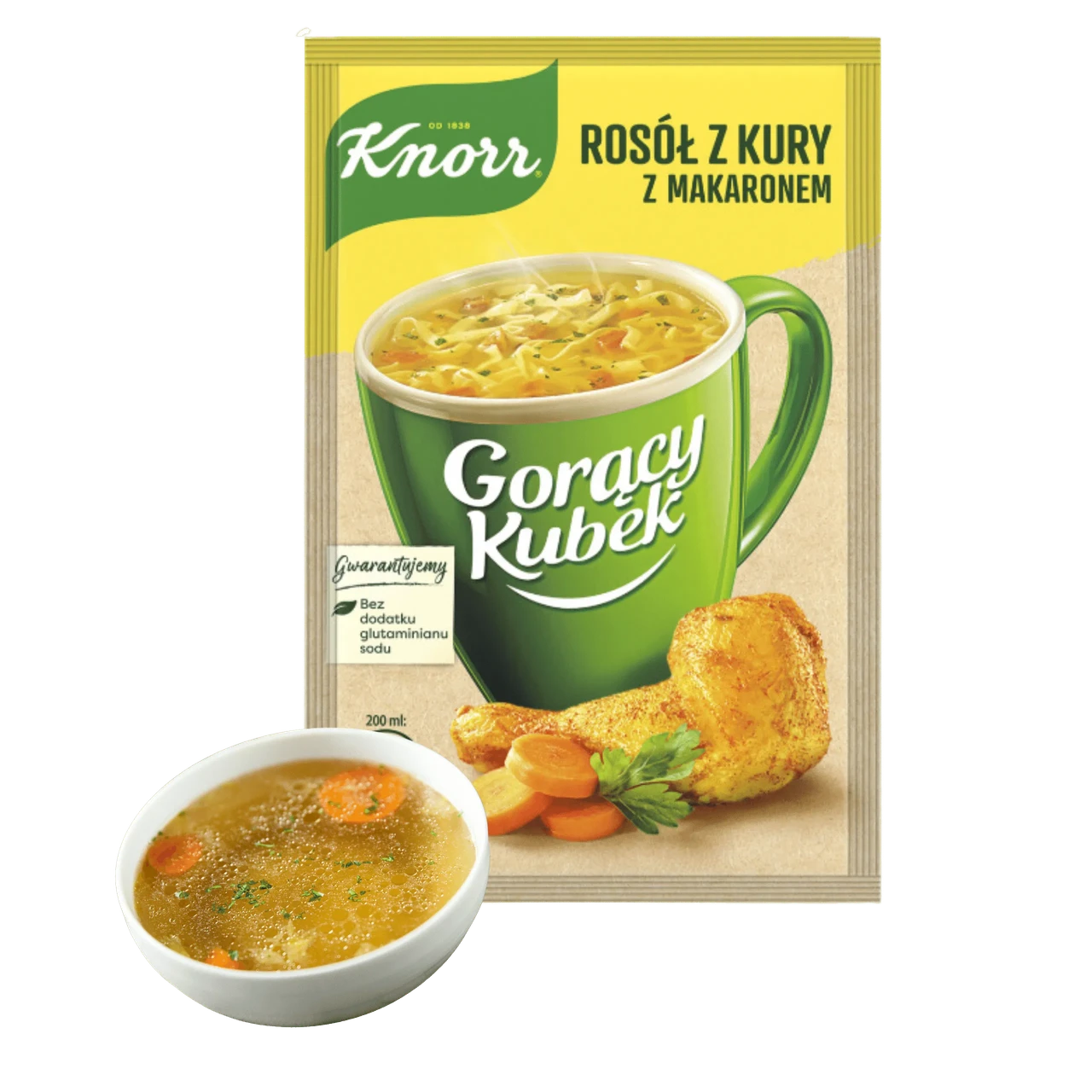 Суп Гаряча Кружка Курячий бульйон з локшиною Knorr Gorący Kubek Rosół z kury z makaronem 12г Польща