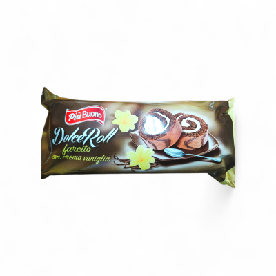 Рулет бісквітний з кремом ванільним Piu Buono Dolce Roll Farcito con crema vaniglia 200г Італія