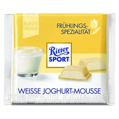 Шоколад Ritter Sport WEISSE JOGHURT -MOUSSE (БІЛИЙ ЙОГУРТОВИЙ МУС)) Німеччина 100г