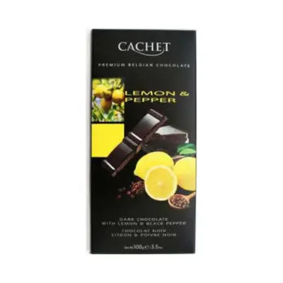 Шоколад Cachet (Кашет) чорний 57% какао з лимоном і перцем Бельгія 100 г