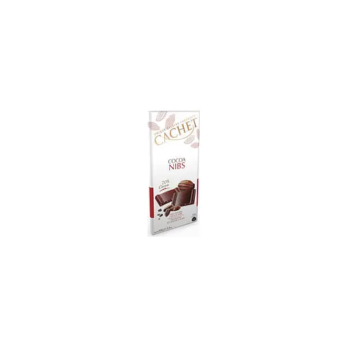 Шоколад Cachet (Кашет) Cocoa Nibs чорний 70% какао з очищених від лушпиння зерен Бельгія 100 г
