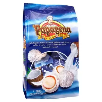 Кокосові цукерки Papagena (Папагена вафельні кульки в кокосі з кокосовим кремом усередині) Австрія 300г