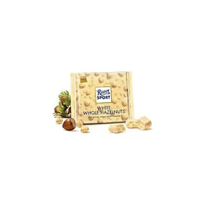 Шоколад Ritter Sport WHITE WHOLE HAZELNUTS (з цільним лісовим горіхом) Німеччина 100г