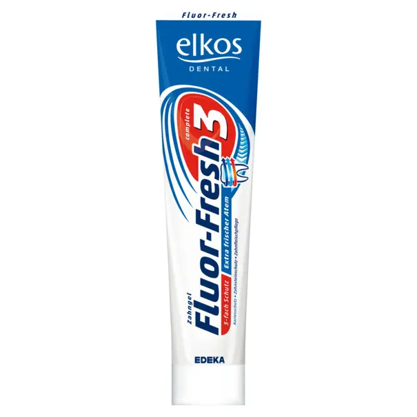 Зубна паста Elkos Fluor-Fresh-3 (з вмістом фтору) Німеччина 125г