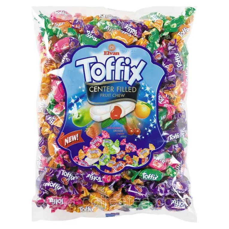 Жувальні цукерки Toffix (фрукт.мікс 6 смаків) Elvan 1 кг
