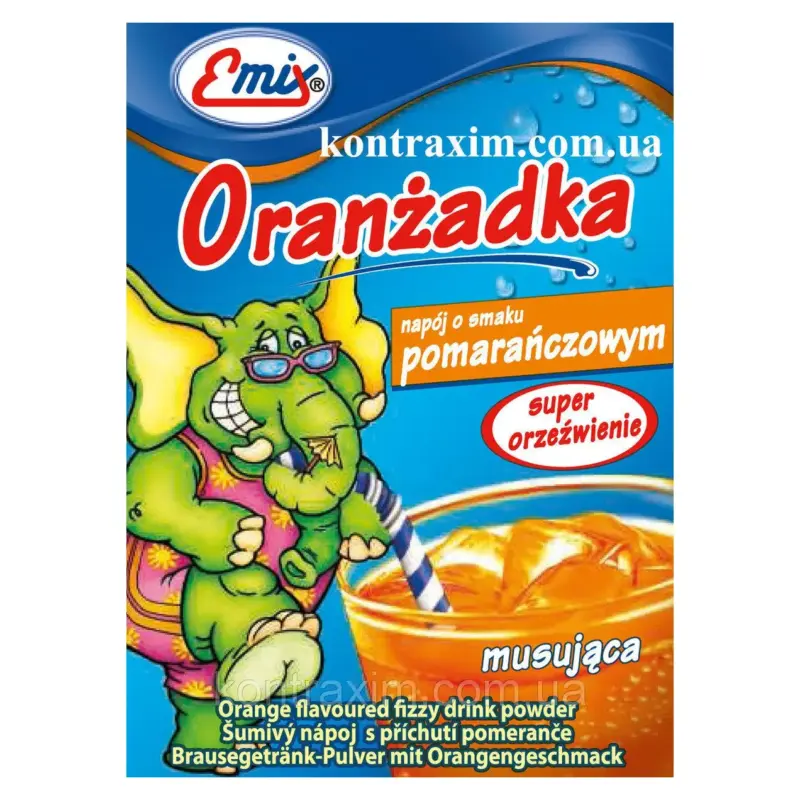 Напій шипучий розчинний Oranzadka апельсин Emix Польща 16 г