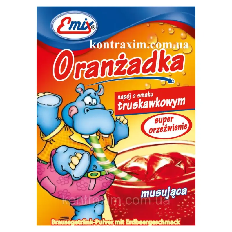 Шипучий напій розчинний Oranzadka полуниця Emix Польща 16г