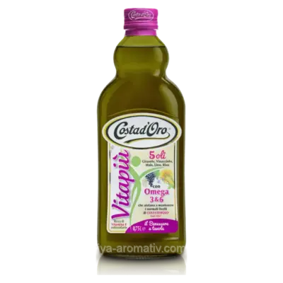 Мікс п'яти олій першого холодного пресування Costa d'Oro Vitapiu Omega 3, 1 л.