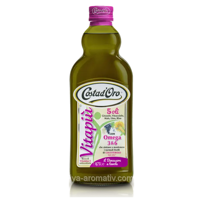 Мікс п’яти олій першого холодного пресування Costa d’Oro Vitapiu Omega 3, 1 л.