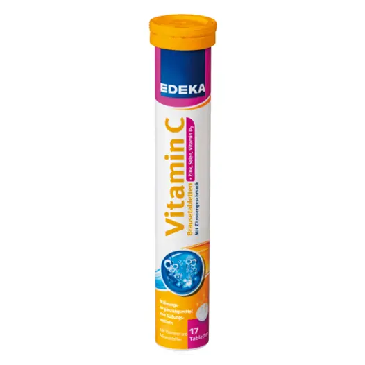 Шипучі вітаміни Edeka Vitamin C + Zink, Selen, Vitamin D3 Німеччина (17 шт)