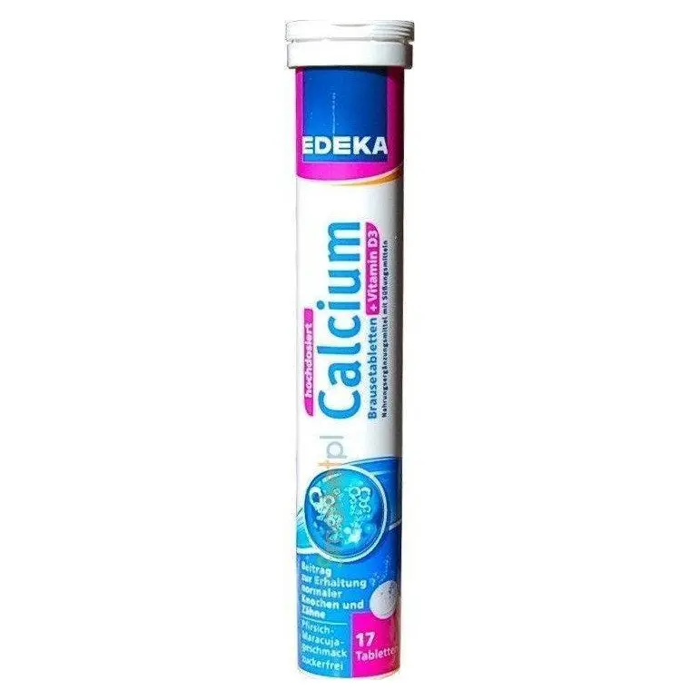 Вітаміни шипучі Edeka Calcium + Vitamin D3+K3+Folsaure Німеччина (17 шт.)