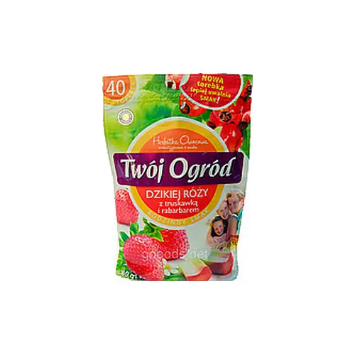 Чай фруктовий пакетований Twoi Ogrod із шипшиною, полуницею та ревенем (40штх2 г) Польща