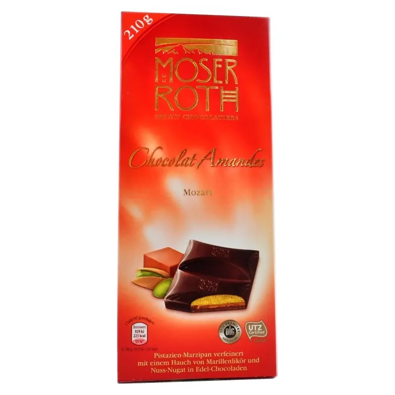 Шоколад чорний Moser Roth Chocolat Amandes Mozart 210г