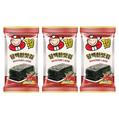 Хрумкі морські водорості Tao Kae Noi Seasoned Laver Spicy Flavor (3х4г) 12г Таїланд