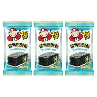 Хрумкі морські водорості Tao Kae Noi Seasoned Laver Original (3х4г) 12г Таїланд