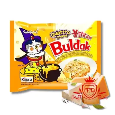 Локшина швидкого приготування 4 сири Samyang Buldak Quattro Cheese Hot Chicken Flavor 145г Південна Корея