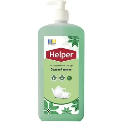 Засіб для миття посуду Зелений лимон Helper 1 л