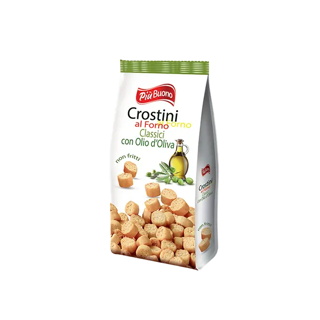 Кростіні запечені з оливковою олією Piu Buono Crostini Classici Olio d’Oliva 150г Італія